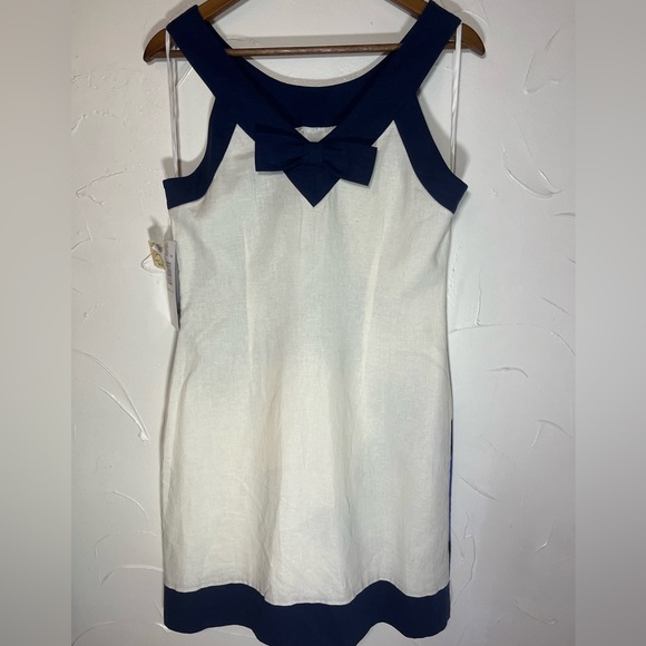 NWT Signature by Robbie Bee Linen Blend Floral Sheath Dress SZ 10 - Picture 2 of 10